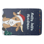 ヤギのクリスマスヤギ冬の動物バスマット バスマット (正面)