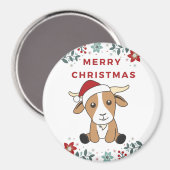 ヤギのクリスマスヤギ冬の動物磁石 マグネット (正面/裏面)