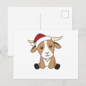 ヤギのクリスマスヤギ冬動物 ポストカード (正面/裏面)
