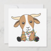 ヤギのクリスマスヤギ冬動物 招待状 (正面)