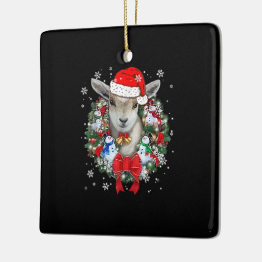 ヤギのクリスマス装飾贈答品Xマス セラミックオーナメント (左)