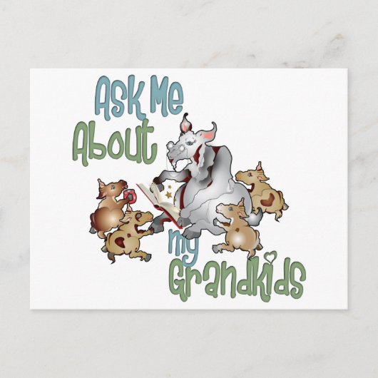 ヤギのグランドキッズ – おばあちゃん ポストカード (正面)
