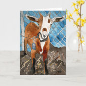 ヤギのグリーティングカード カード (黄色い花)