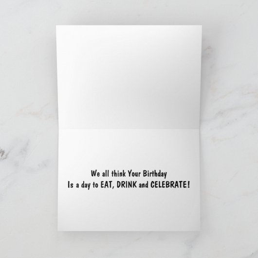 ヤギのグループITに関するお尻を送信しない誕生日おもしろい カード (内部)