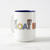 ヤギのコーヒー・マグ、ヤギはロゴを壊しました ツートーンマグカップ (正面左)