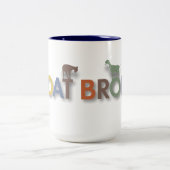 ヤギのコーヒー・マグ、ヤギはロゴを壊しました ツートーンマグカップ (中央)