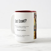 ヤギのゴシックマおもしろいグ – すべてのカップでヤギ！ ツートーンマグカップ (正面左)