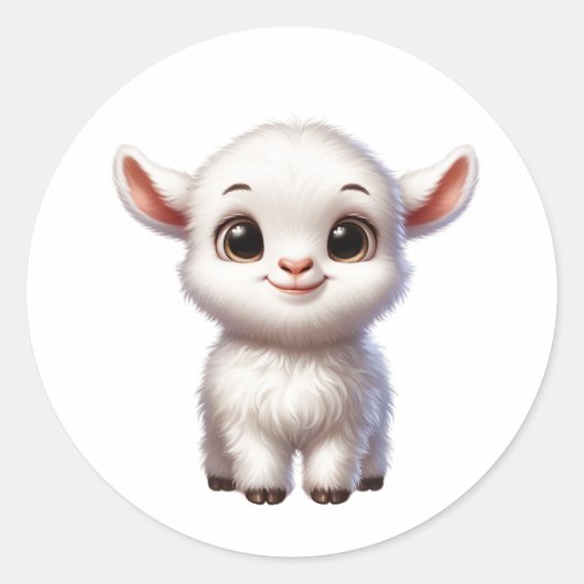 ヤギのシール ラウンドシール (正面)