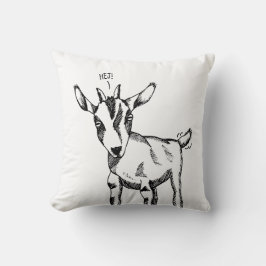ヤギのスケッチことわざ「Hej!」 クッション