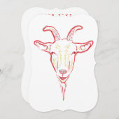 ヤギのスケッチ 招待状 (正面/裏面)