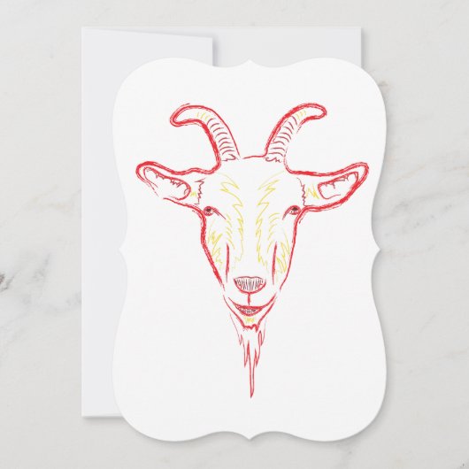 ヤギのスケッチ 招待状 (正面)