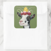 ヤギのステッカーのベルマ スクエアシール (バッグ)