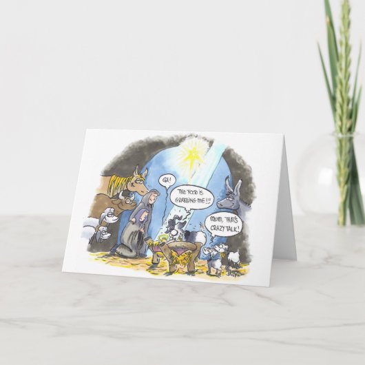 ヤギのテーマのクリスマスカード シーズンカード (正面)