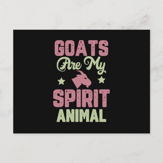 ヤギのデザイン ポストカード (正面)