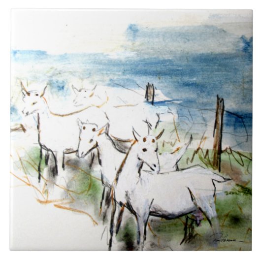 ヤギのトラブル タイル (正面)