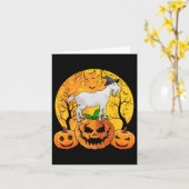 ヤギのハロウィンウィッチカボチャおもしろいヤギ恋人ホール カード (黄色い花)