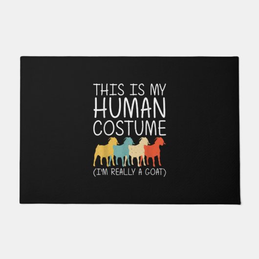 ヤギのハロウィーンの人間の衣装 ドアマット (正面)