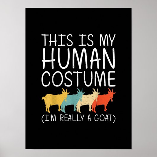 ヤギのハロウィーンの人間の衣装 ポスター (正面)