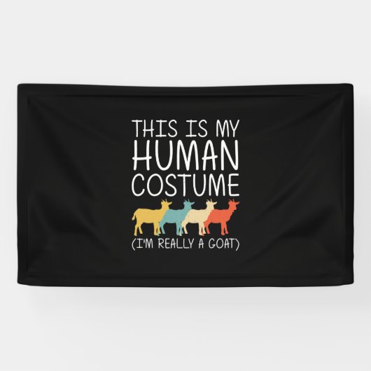 ヤギのハロウィーンの人間の衣装 横断幕 (横)