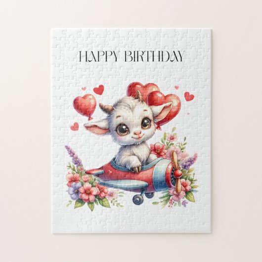ヤギのパイロット 誕生日 ジグソーパズル (縦)