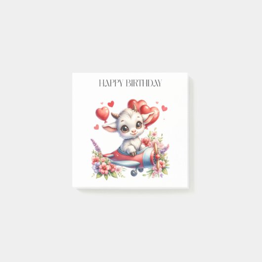 ヤギのパイロット 誕生日 ポストイット (正面)