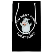 ヤギのフン動物のフンおもしろいダークBGのパン スモールペーパーバッグ (正面)