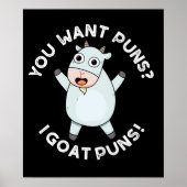 ヤギのフン動物のフンおもしろいダークBGのパン ポスター (正面)