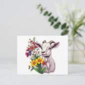 ヤギのブーケポストカード ポストカード (スタンド正面)