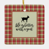 ヤギのプレイドの方が生活が良い セラミックオーナメント (正面)