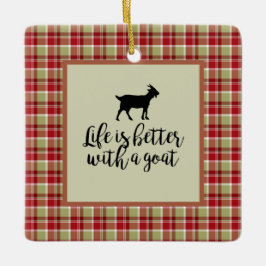 ヤギのプレイドの方が生活が良い セラミックオーナメント
