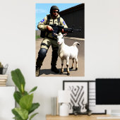 ヤギのボディガード | AIアートポスター ポスター (ホームオフィス)