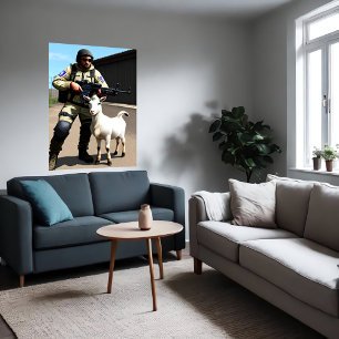 ヤギのボディガード AIアートポスター ポスター