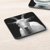 ヤギのポートレート（白黒） コースター (左側)