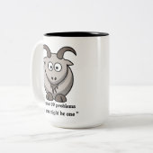 ヤギのマグカップ – "私は99の問題を持っている可能性がある" ツートーンマグカップ (正面左)