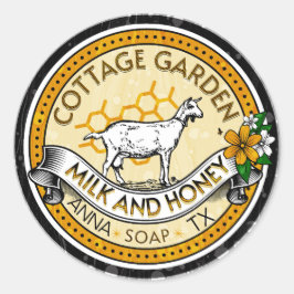 ヤギのミルク&蜂蜜ソープラベルシール ラウンドシール