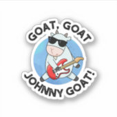 ヤギのヤギのジョニーおもしろいヤギ音楽動物プン シール (正面)