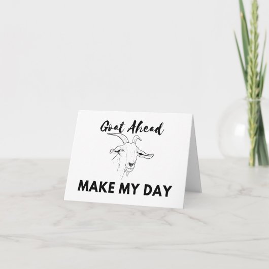 ヤギのユーモア：どうぞ、私の日を作る空白の カード (正面)