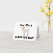 ヤギのユーモア：先に行って私の日を作る空白の カード (黄色い花)