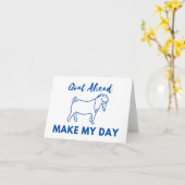 ヤギのユーモア：行って、私の一日を作る カード (黄色い花)