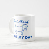 ヤギのユーモア：行って、私の一日を作る コーヒーマグカップ (正面左)
