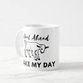 ヤギのユーモア:行って、私の一日を作る コーヒーマグカップ (正面左)