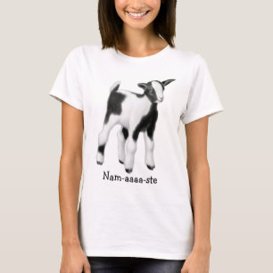 ヤギのヨガのナマステの女性のTシャツ Tシャツ