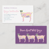 ヤギのヨガのパステルのかわいくカスタムなヨガのインストラクター 名刺 (正面/裏面)