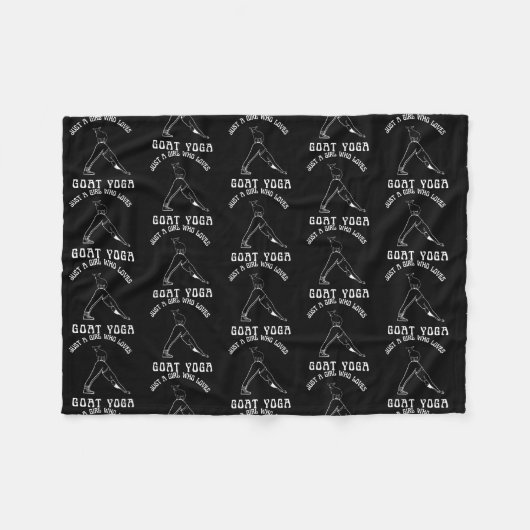 ヤギのヨガファームが好きな女の子おもしろいだけ フリースブランケット (正面(横))