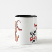 ヤギのリラックス行動:ヤギだ!- ユーモアのある マグカップ (中央)