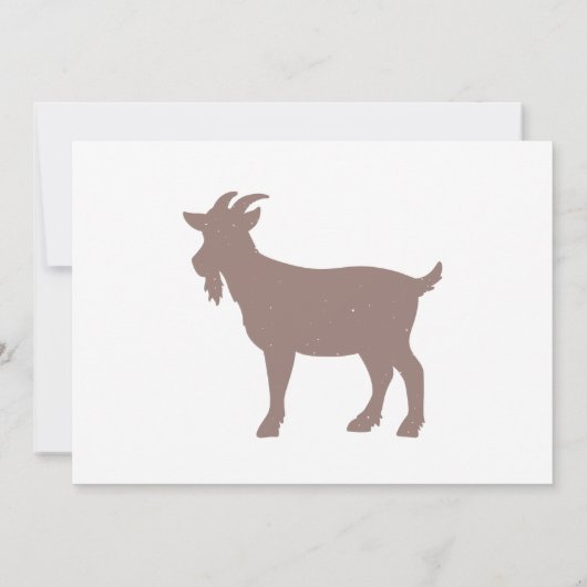 ヤギの動物の農場のシルエット 招待状 (裏面)