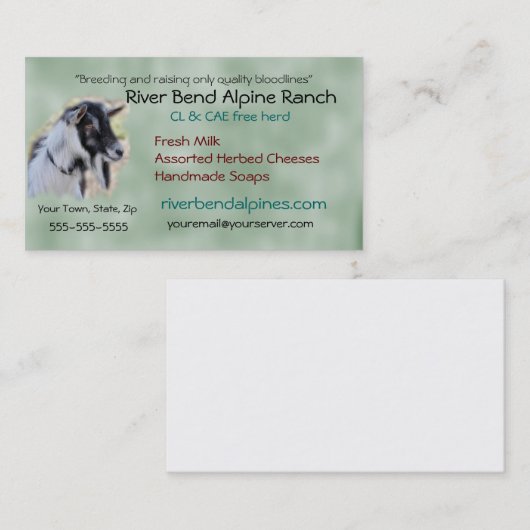 ヤギの名刺はあなた自身の写真をカスタマイズ加えます 名刺 (正面/裏面)