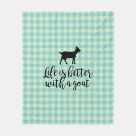 ヤギの国の援助で生活を改善する フリースブランケット