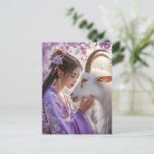 ヤギの女の子中国の〔占星術の〕十二宮図アート ポストカード (スタンド正面)