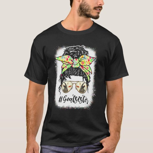 ヤギの姉妹の乱雑Bunライフヘアメガネ母親のために Tシャツ (正面)